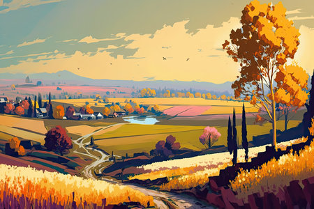 Vast and Enchanting Cell-Shaded Landscapeの素材