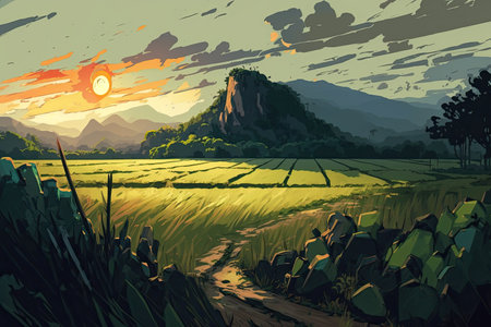 Vast and Enchanting Cell-Shaded Landscapeの素材