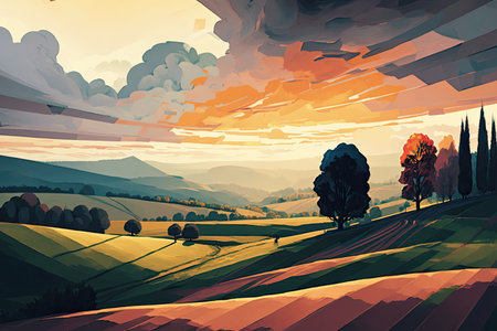 Vast and Enchanting Cell-Shaded Landscapeの素材