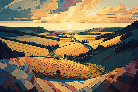 Vast and Enchanting Cell-Shaded Landscapeの素材