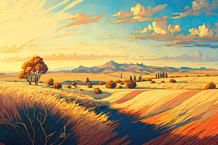 Vast and Enchanting Cell-Shaded Landscapeの素材