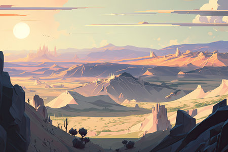 Vast and Enchanting Cell-Shaded Landscapeの素材