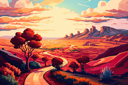 Vast and Enchanting Cell-Shaded Landscapeの素材