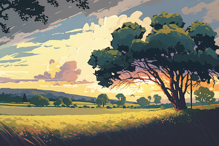 Vast and Enchanting Cell-Shaded Landscapeの素材