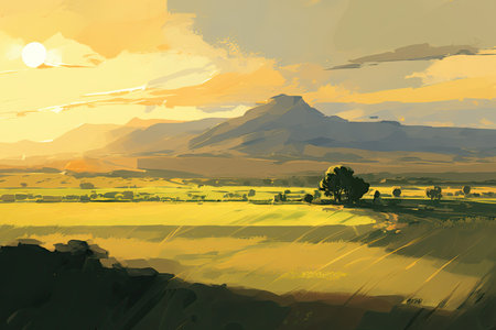 Vast and Enchanting Cell-Shaded Landscapeの素材