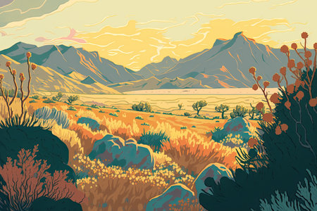 Vast and Enchanting Cell-Shaded Landscapeの素材