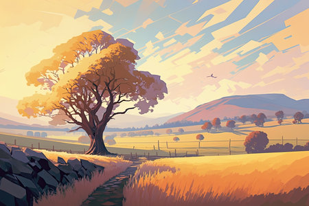 Vast and Enchanting Cell-Shaded Landscapeの素材