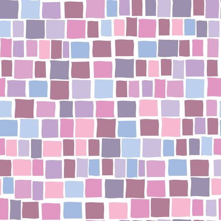 Pastel irregular tiled mosaic vector repeat pattern.のイラスト素材