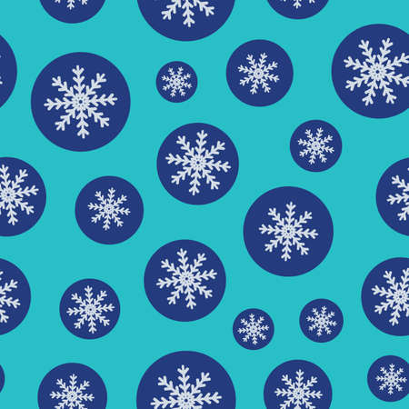 Snowflakes in dots seamless pattern.