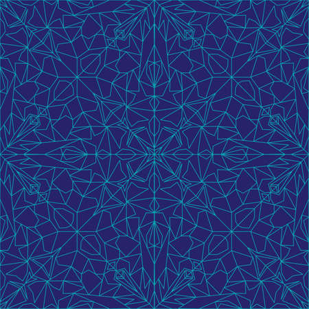 Kaleidoscope, intricate hypnotic, trippy psychedelic geometric. Vector repeat pattern. Great for home decor, wrapping, scrapbooking, wallpaper, gift, kids, apparel.のイラスト素材