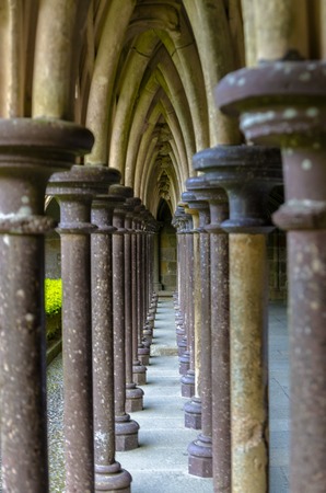 Mont Saint-Michel cloiserの写真素材