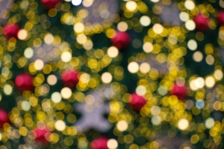 Color lighting blurred background in the festivalの写真素材