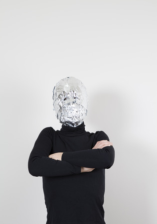 Head coated with aluminum foilの写真素材