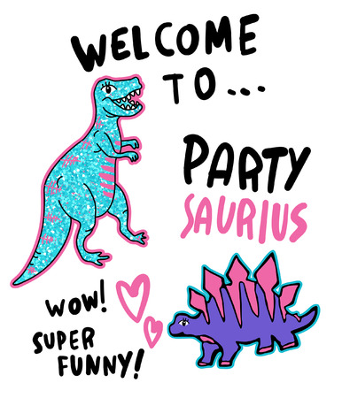 Hand drawn dinosaur vector design for t shirt printingのイラスト素材