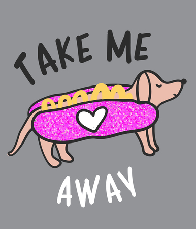 Hand drawn hotdog vector design for t shirt printingのイラスト素材