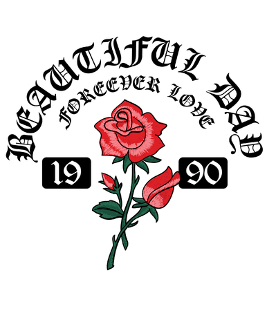 Typography with flower for t shirt printingのイラスト素材