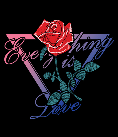 Typography with flower for t shirt printingのイラスト素材