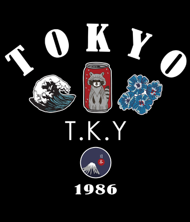 Typography with patches for t shirt printingのイラスト素材
