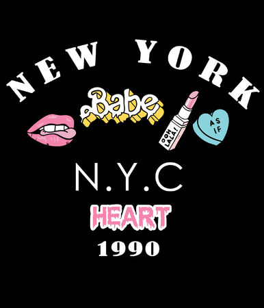 Typography with patches for t shirt printingのイラスト素材