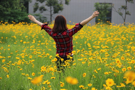 girl relax at garden 
