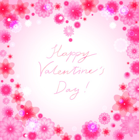 Heart from flowers. Frame with place for textのイラスト素材