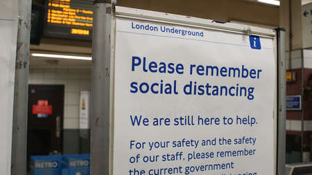 London, UK, March, 20, 2020: Coronavirus poster at subway about changes in life