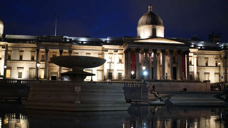 London, UK, March, 20, 2020: Empty Trafalgar Square London coronavirus lockdownのeditorial素材
