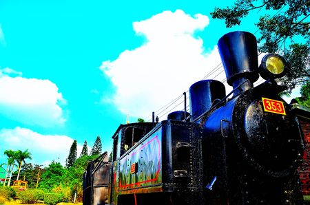 View of locomotive displayのeditorial素材