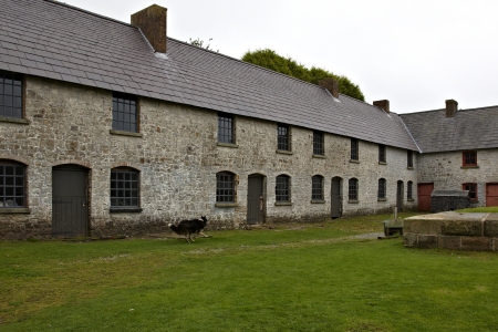 Preserved industrial houses at museum at Blaenavon Iron Works in Walesのeditorial素材