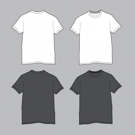 Front and back views of blank t-shirt のイラスト素材