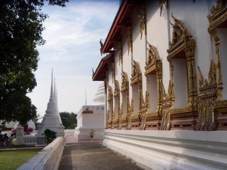 corner of temple in thailandの写真素材