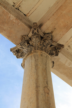 Typical roman column in sepia effect.の写真素材