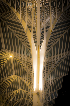Night views of the Lisbon train stationの写真素材