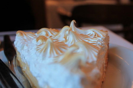 sweet made with meringue and shortcrust pastryの写真素材