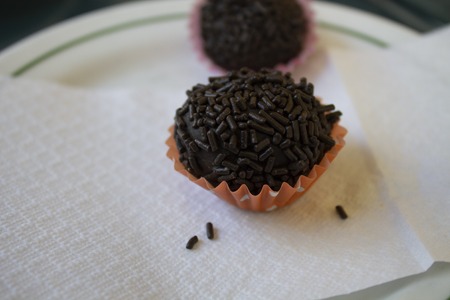sweet dark chocolate filled with grain on topの写真素材
