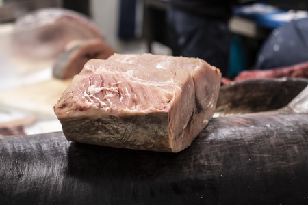 Details Fish market, slice of fresh swordfishの写真素材