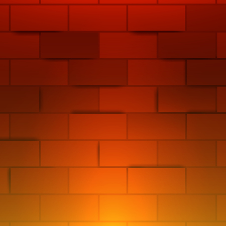 Red brick wall 3d abstract light background vector illustration.のイラスト素材