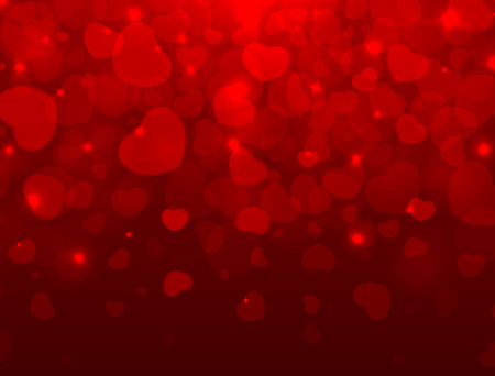 Love and Valentines Day light background with red hearts and space for text. Greeting card. Love concept. Vector illustration. Design for wallpaper, invitation, posters, brochure, bannersのイラスト素材