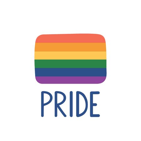 Pride flag. LGBTQ rainbow. Tolerance day card. Pride month. LGBTQ design element. Gay parade symbol. Vector illustration.のイラスト素材