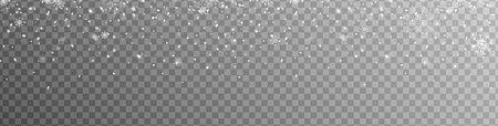 Winter snowfall effect. Snow fall long background. Merry Christmas snowflakes overlay. Frost storm pattern. Glitter dust texture. Happy New Year card decoration. Blizzard frame. Vector illustrationの写真素材