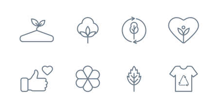 Zero waste line icons set. Eco, bio pictogram. Recycle, reuse, reduce logo. Ecology concept. Save the planet. Sort waste emblem. Sustainable package. Grow greens badge. Vector illustrationのイラスト素材