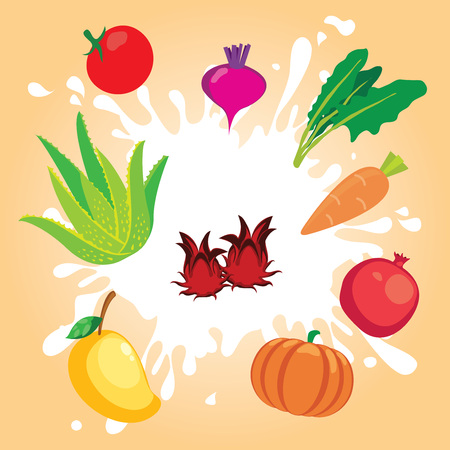 Fruits & Vegetablesのイラスト素材