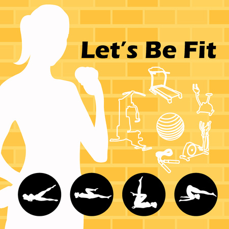 Let's be Fit vectorのイラスト素材