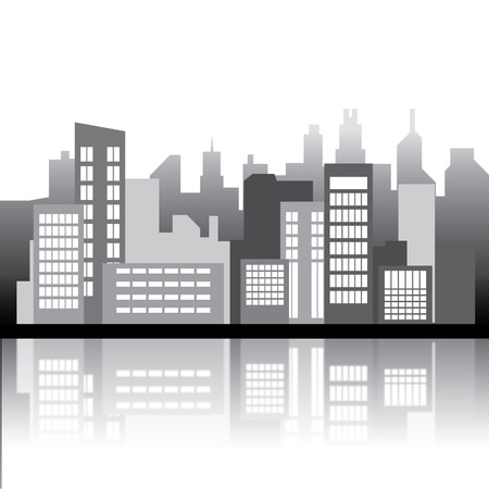 Illustration of buildings in the cityのイラスト素材