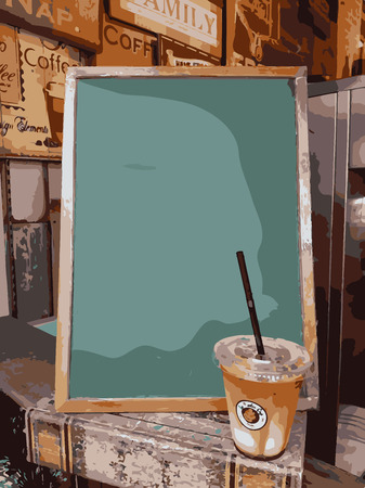 Abstract coffee poster in cafeのイラスト素材