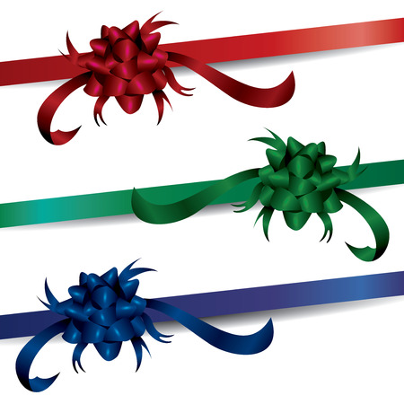 sets of luxury rich color ribbons, rich, luxury, dark, colors, pressent, gift, gifts, box, packaging, birthday, party, wrap, wrapping, craft, hand craft, vector, illustration, red, green, blue, bow, ribbon bow, accessory, decoration, decorative, event, festive, holiday, shine, symbol, tied, tight, vibrant, christmas, silk, glossy, celebration, satin, object, knot, holiday season, decorのイラスト素材