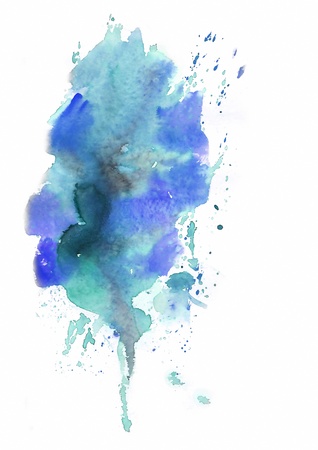 Blue Abstract background painted in watercolorの写真素材