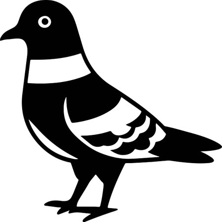 Vector silhouette of Cute Pigeonのイラスト素材
