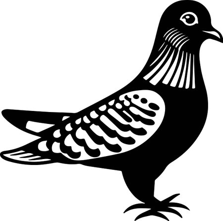 Vector silhouette of Cute Pigeonのイラスト素材