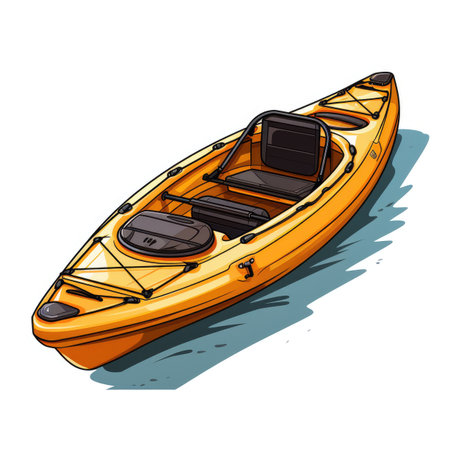 Yellow inflatable boat isolated on white background. Vector illustration of a rubber boat.の素材